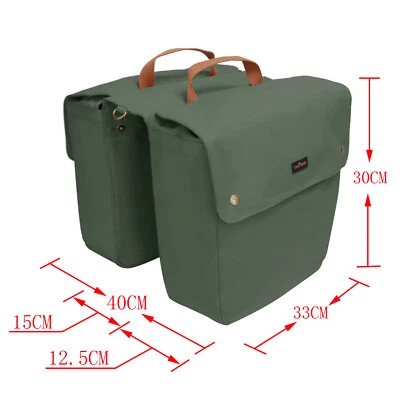 TOURBON Lona Encerada Bicicleta Bicicleta Doble Alforja Enrollable Asiento Trasero Porta Foto 1 de 4