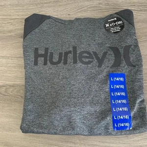 New Boy's Hurley Gray Pullover Hoodie Large 14 - 16 with H20DRI Wicking NWT - Picture 1 of 4