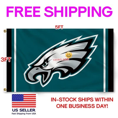 Bandera de los Philadelphia Eagles 3x5 pies NFL decoración de pared pancarta envío gratuito Foto 1 de 4