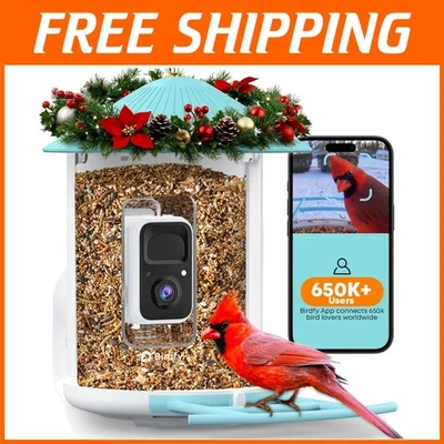 Alimentador Cardinal Inteligente Exterior Inalámbrico - IA Reconocimiento de Aves Foto 1 de 4