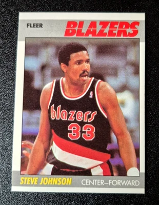 1987-88 Fleer Basketball Steve Johnson #57 87 Portland Trailblazers 2nd year NM - Image 1 of 3
