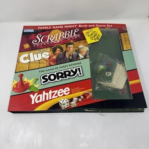 Family Game Night Book & Game Set Scrabble Clue Sorry Yahtzee 2001 Incomplete - Picture 1 of 7