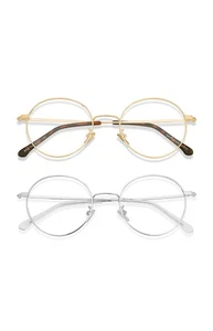 Gafas Cyxus redondas de luz azul para hombres mujeres marco de alambre bloqueo UV 2 pares - Imagen 1 de 2