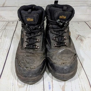 Mens Site Size 12 Black Waterproof Steel Toe Cap Safety Boots - Picture 1 of 9