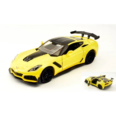 CORVETTE ZR1 2019 YELLOW 1:24 Motormax Auto Stradali Nouveau modèle - Photo 1/3
