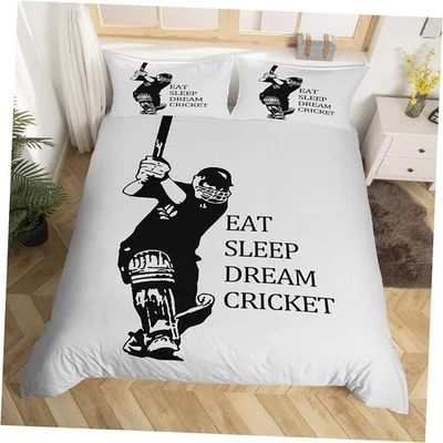  Capa de edredom de críquete jogo esportivo conjunto de cama para meninos meninas Twin Multi 16 - Imagem 1 de 4