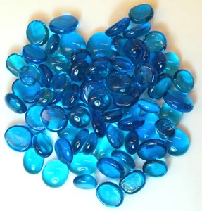 Glasnuggets - Dekosteine, klein in aquamarin im 200g Beutel - AE 1131 - Picture 1 of 2