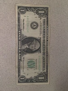 fancy serial number 1 dollar bill Green Light - Picture 1 of 7