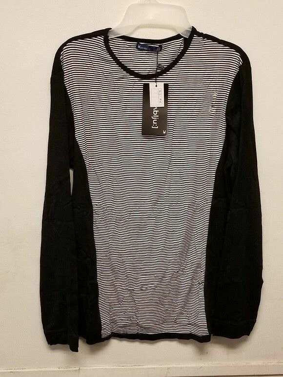 CAMISA DE VESTIR DOUBLJU MUJER MANGA LARGA RAYAS, NEGRA, GRANDE EE. UU. Foto 1 de 1