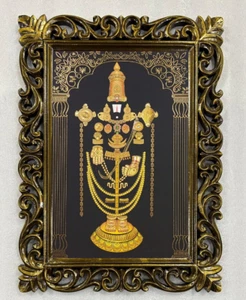 Tirupati Balaji Handmade Wooden Wall Hanging Frame Duco Polished (23 X 17 Inch) - Picture 1 of 5