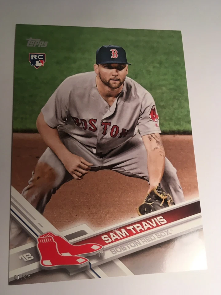 2017 Topps Update Jumbo 5x7 Sam Travis Red Sox RC US289 #'d 02/49 - Image 1 of 1