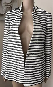 L.K. BENNETT Women’s Striped JK CORA Blazer Jacket Tweed Long Sleeve sz 6 SMALL - Picture 1 of 11