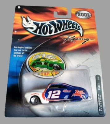 2001 Hot Wheels TAIL DRAGGER Mobil 1 White & Blue Pro Racing Series #5/12 1:64 - Image 1 of 4