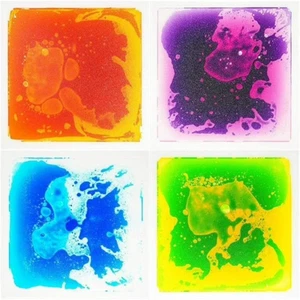 Novelmindz Sensory Tiles (4-Pack) – Multi Color Texture Changing Liquid Tiles - Picture 1 of 6