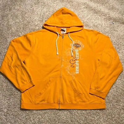 Sudadera DE COLECCIÓN Harley Davidson Hombres XL Naranja Manga Larga Cremallera Suéter Logo Foto 1 de 4