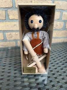 1 x kleine " Mariolls " Handwerker Holzmarionette aus der Schweiz - OVP - Bild 1 von 3