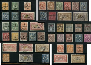 FRENCH COLONIES EARLY ISSUES LEVANT TURKISH LEBANON EGYPT etc UNCHECKED ..GROUPS - Picture 1 of 14