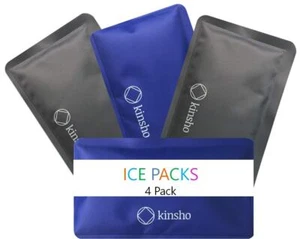 Ice Packs For Lunch Box Bag And Bento Boxes 4 Pack Set Reusable And Refreezable - Picture 1 of 7