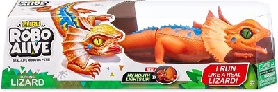 Zuru Robo Alive Frilled Neck Lizard Robotic Toy Pet Orange Blue New - Image 1 of 3