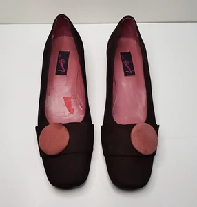 KURT GEIGER CARVELA SIZE 4UK EUR36 WOMENS BROWN SUEDE LOW HEEL COURT SHOES PUMPS - Picture 1 of 24