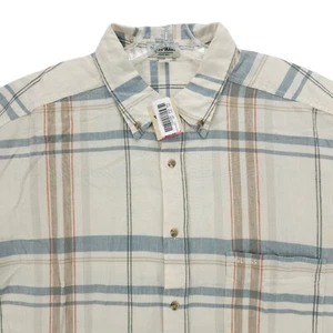 NWT GUESS Vintage Plaid Shirt Linen Cotton Blend Short Sleeve Size XL - Picture 1 of 6
