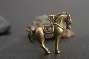 Handmade brass zodiac horse carving key chain pendant pendant female necklaces - Picture 1 of 7