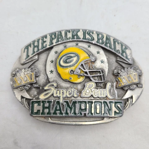 1996 NFL GREEN BAY PACKERS SUPERBOWL XXXI CHAMPIONS BELT BUCKLE The Pack Is Back Cover