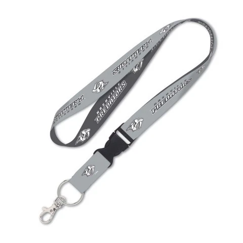 NASHVILLE PREDATORS GRAY KEY CHAIN LANYARD DETACHABLE BUCKLE 1" W 22" LONG Cover