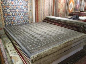 8'x10' BUKHARA ALLOVER-PATTERN SOFT HANDMADE-TURKISH-KNOTTED WOOL RUG 588103 - Picture 1 of 11