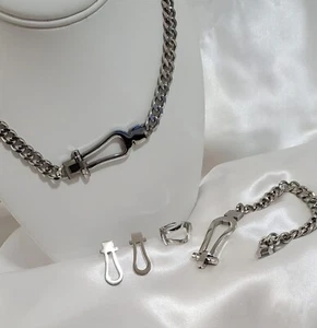 💎 Women’s Stainless Steel Silver Jewelry Set – Necklace, Bracelet Jewelry Set - Picture 1 of 2