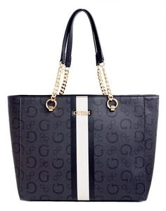 Guess Bolsa De Dama Shopper Lucine Negra Nueva - Photo 1 sur 12