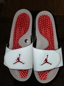 Nike AIR JORDAN HYDRO V RETRO 5 SANDALS SLIDES FIRE RED WHITE BRAND nib sz 12 ds - Picture 1 of 5