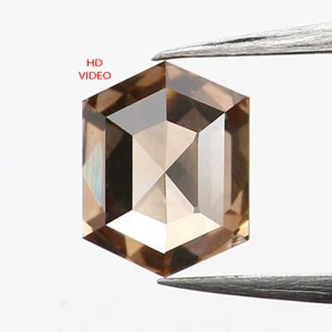 0.51 CT Natural Loose Hexagon Shape Diamond 5.20 MM Brown Color Diamond QL655 - Picture 1 of 8