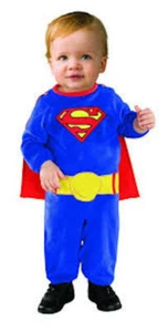 Superman Romper Costume With Removable Cape Newborn 0-6 Months - Picture 1 of 3
