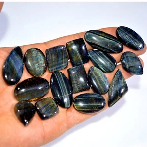 16 Pcs 413 Cts Natural Black Tiger Eye Loose Gemstone Lot 35x15 20x15 mm #14784 - Bild 1 von 6