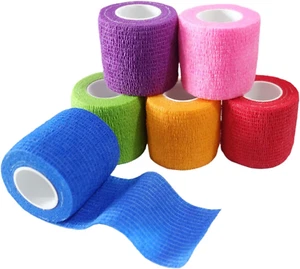6 Pack 2" X 5 Yards Self Adhesive Bandage Wrap Breathable Cohesive Vet Wrap for - Picture 1 of 7