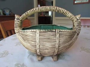 VINTAGE MCCOY BASKET PLANTER 10 1/2" LONG 5 1/4" WIDE 8" TALL - Picture 1 of 6