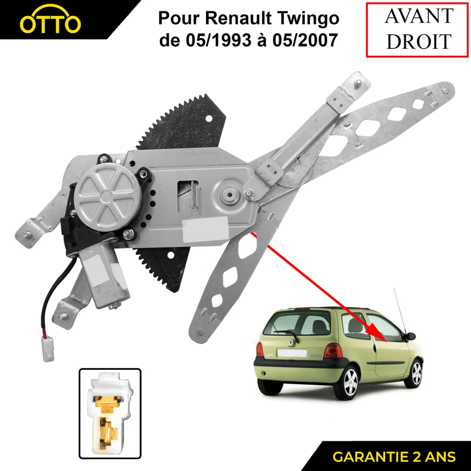 Elevalunas Eléctrico Delantero Derecho con Motor para Renault Twingo I