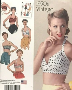 SEWING PATTERN Simplicity 1426 VINTAGE 1950's HALTER BRA TOP RETRO sz 4-12 - Picture 1 of 3