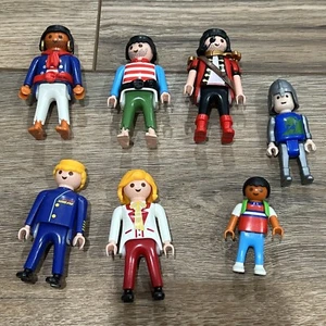 Vintage LOT 7 Geobra Playmobil Figures Mix of People - 1990s - Picture 1 of 15