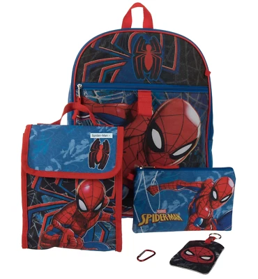 Spider-Man 5 piece Backpack lunch box Set NEW - Image 1 of 4