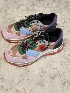 Coach C143 Runner With Kaffe Fassett Floral Print Sneakers Size 8.5 NEW - Picture 1 of 18