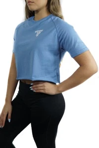 TF Womens Cropped Shirt, Sky Blue (Alphalete, Tino Fit Wear) - Picture 1 of 2