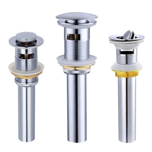 Pop-Up Ablaufgefäß Waschbecken Ablauf Bad Waschbecken Stopfen poliert Chrom - Bild 1 von 15