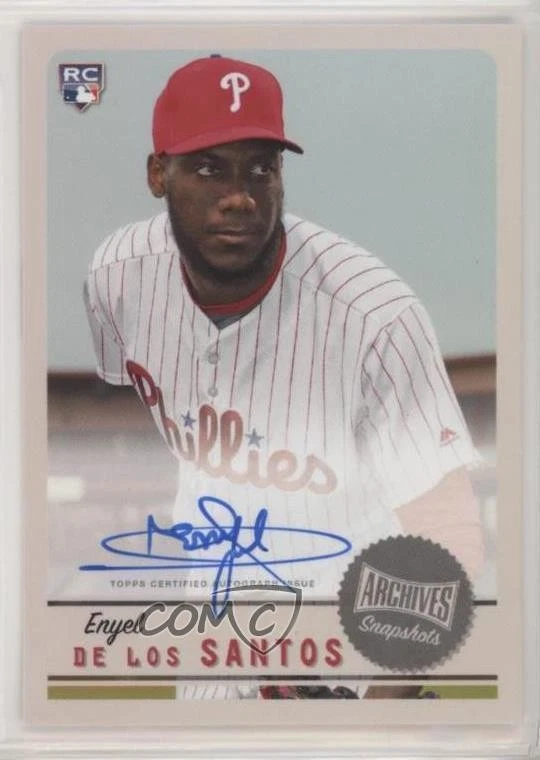 2019 Topps Archives Snapshots Auto Enyel de los Santos #AS-DP Rookie Auto RC - Image 1 of 2