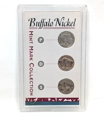 American Historic Society US Mint Mark Collection Buffalo Nickel P D S Coin Set - Image 1 of 4