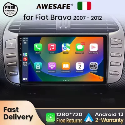 Autoradio Per Fiat Bravo 2007-2012 32GB CarPlay AndroidAuto Wireless WIFI RDS - Immagine 1 di 4