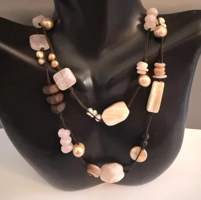 Silpada Retired Rose Quartz Pink Pearls Sterling Silver Clasp N1428 - Image 1 of 4