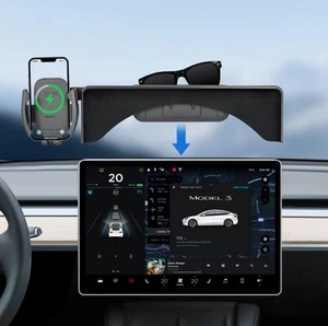 Tesla Model 3 Y MonitorPhone Mount et étui à lunettes de soleil support téléphone portable - Photo 1 sur 9