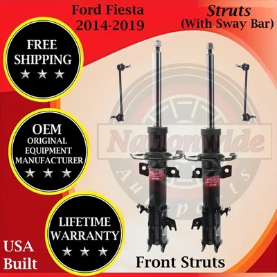 KYB OEM Front Struts W/ Sway Bar For 2014-2019 Ford Fiesta Lifetime Warranty - Image 1 of 4